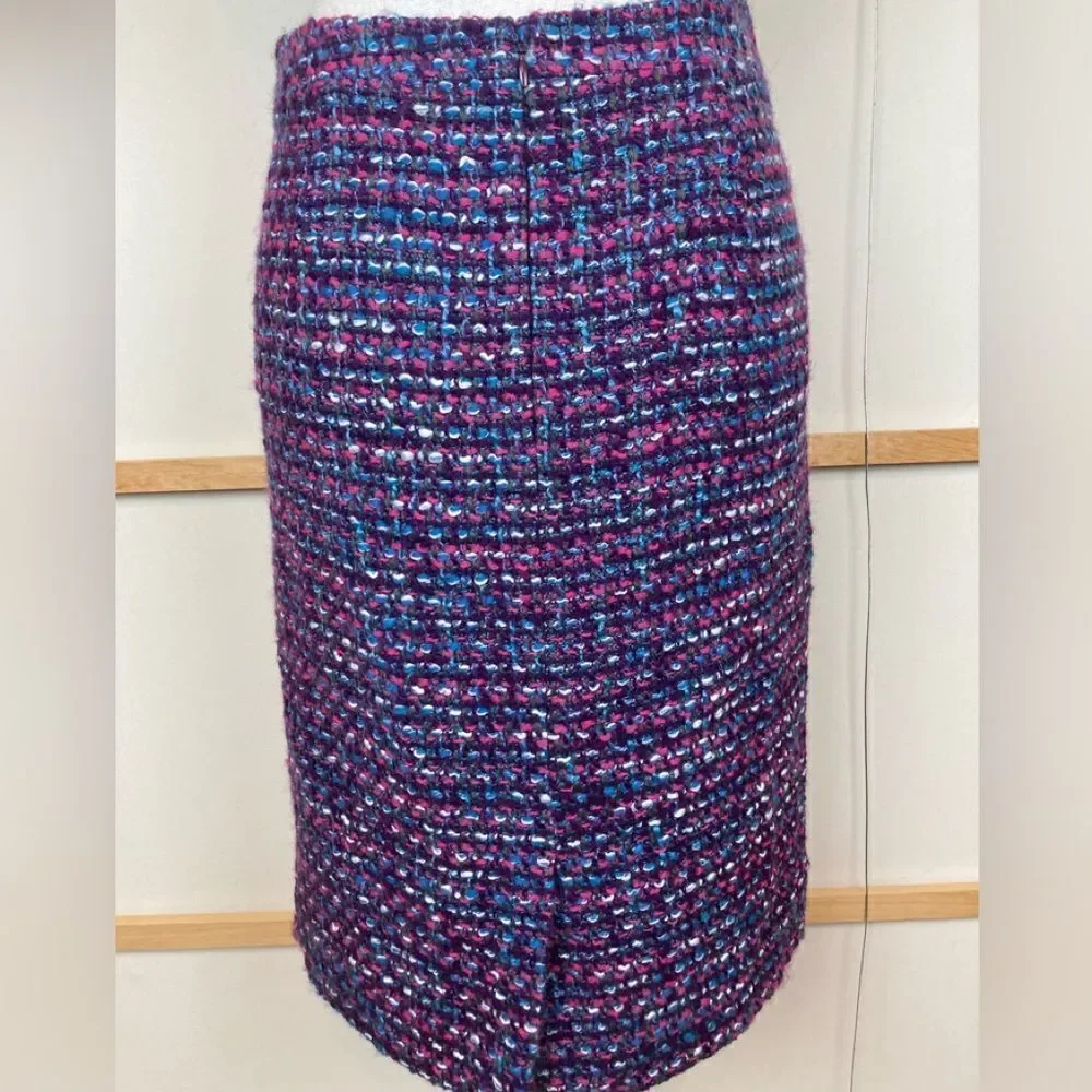 J.Crew No.2 Pencil high waisted lined wool Boucle tweed skirt